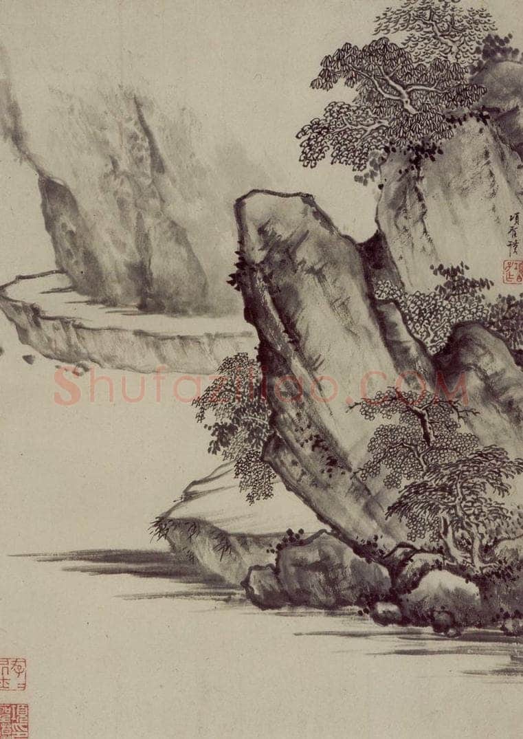 明 项圣谟 《山水花卉图册》 书画作品