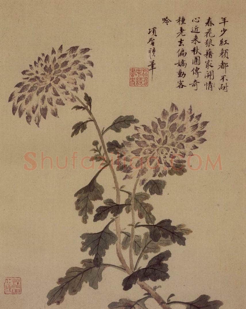 明 项圣谟 《山水花卉图册》 书画作品