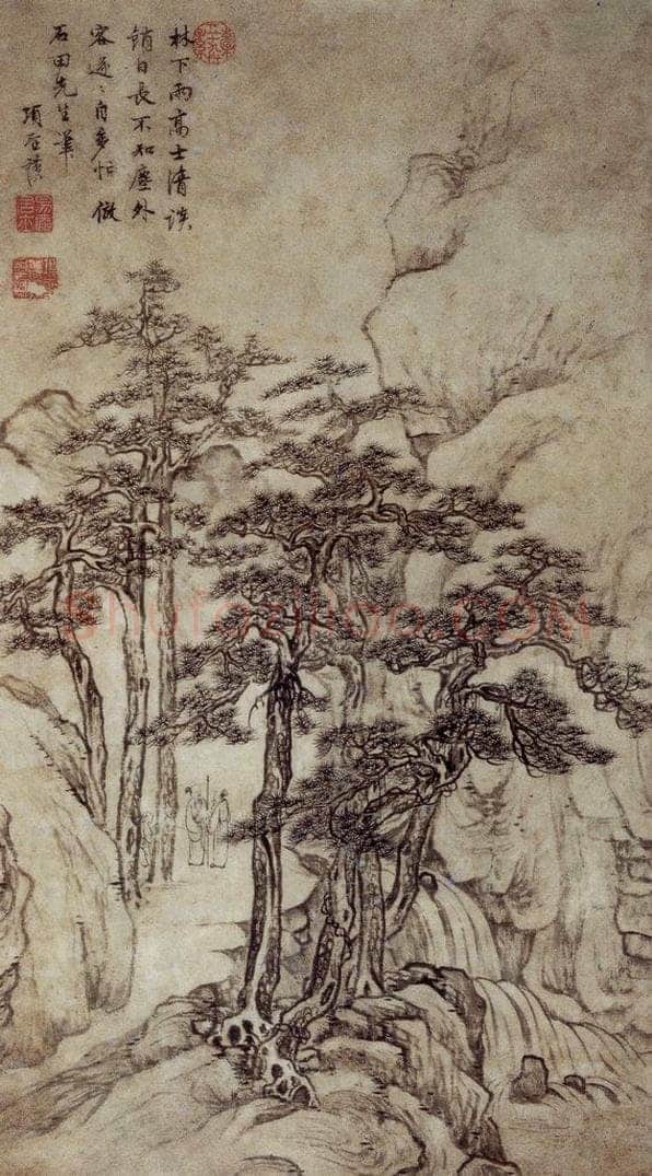 明 项圣谟 《山水图轴》 书画作品