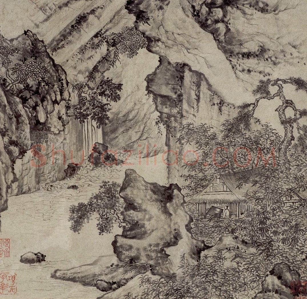 明 项圣谟 《山水兰竹图册》 书画作品