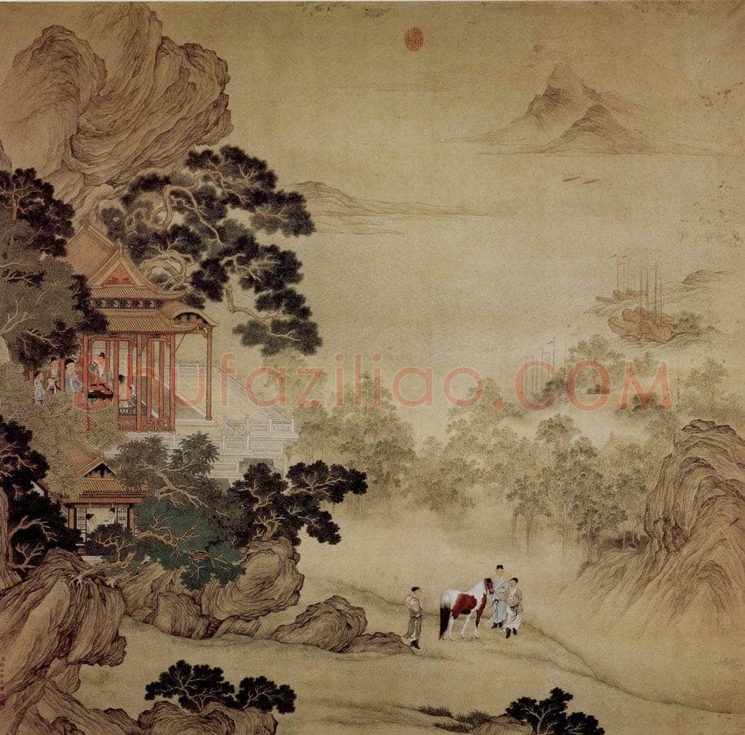 清 朗世宁 《阅骏图》 书画作品