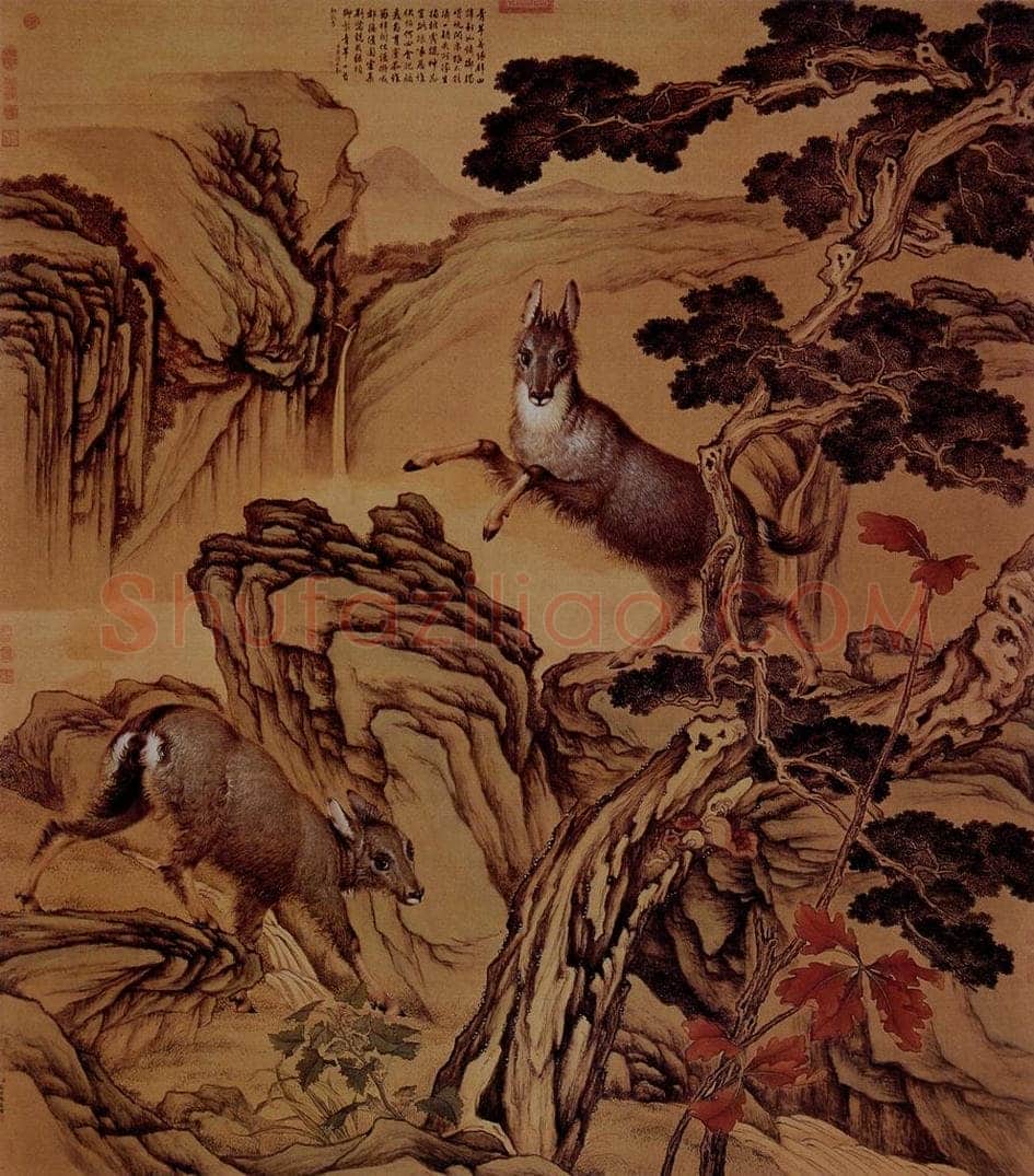 清 朗世宁 《青羊图》 书画作品