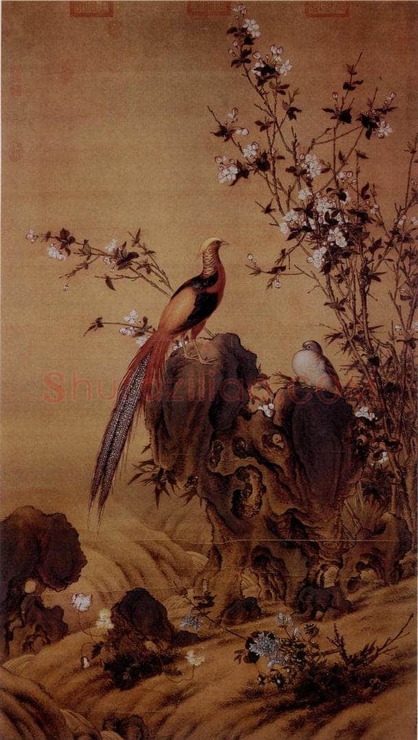 清 朗世宁 《锦春图》 书画作品