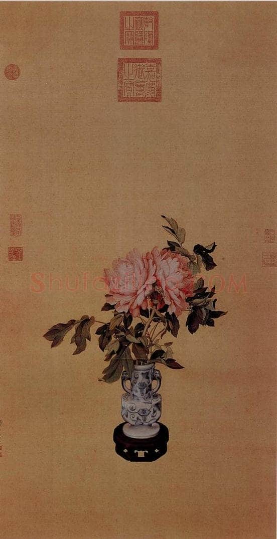 清 朗世宁 《瓶花图》 书画作品