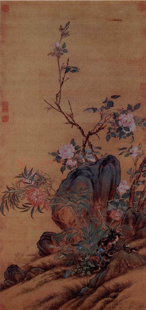 清 朗世宁 《万寿长春图》 书画作品