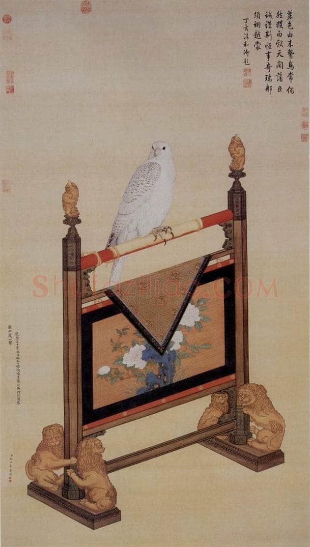 清 朗世宁 《白鹰图》 书画作品