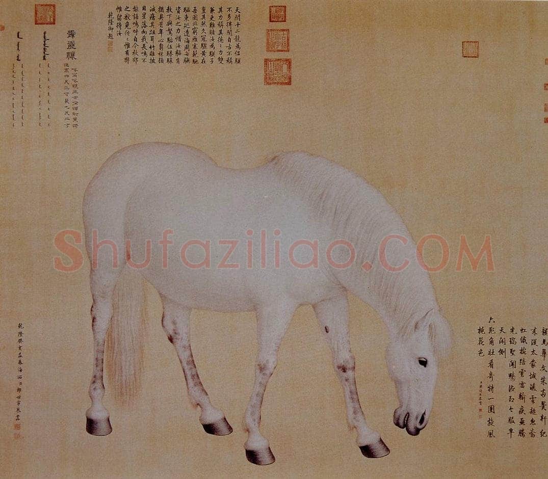 清 朗世宁 《十骏图——霹雳骧》 书画作品