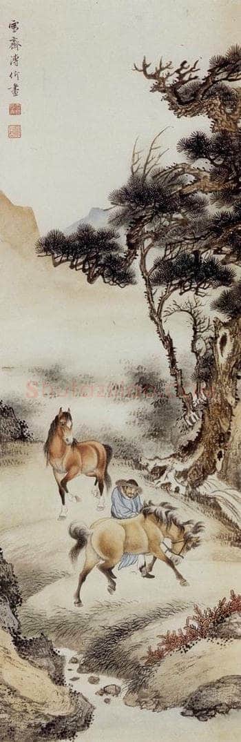  溥雪斋 控马图 书画作品