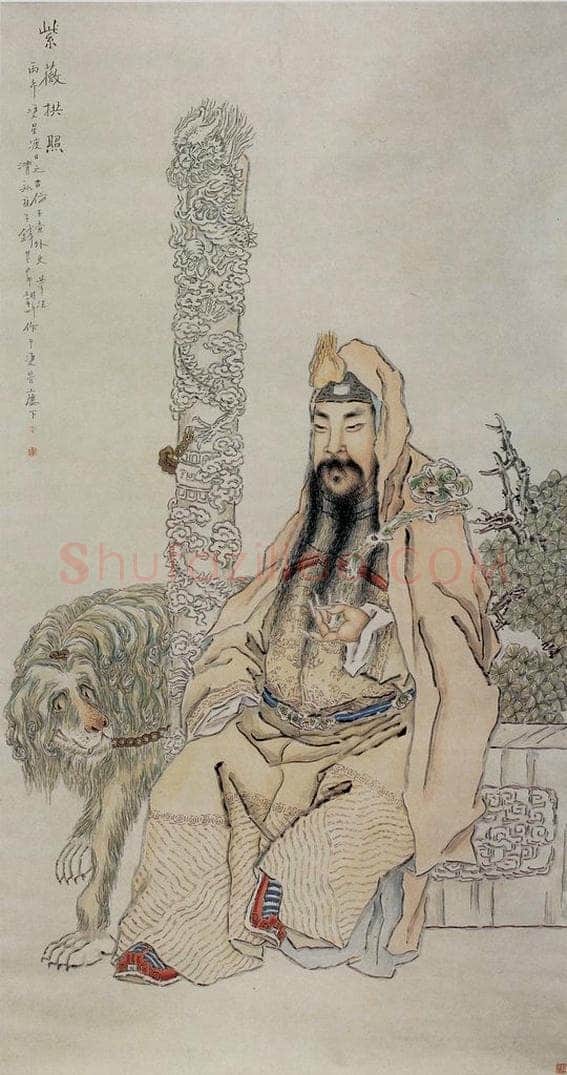 1906年 钱慧安 紫薇拱照 书画作品