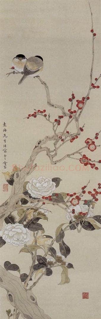  陈之佛 珠梅白茶花 书画作品