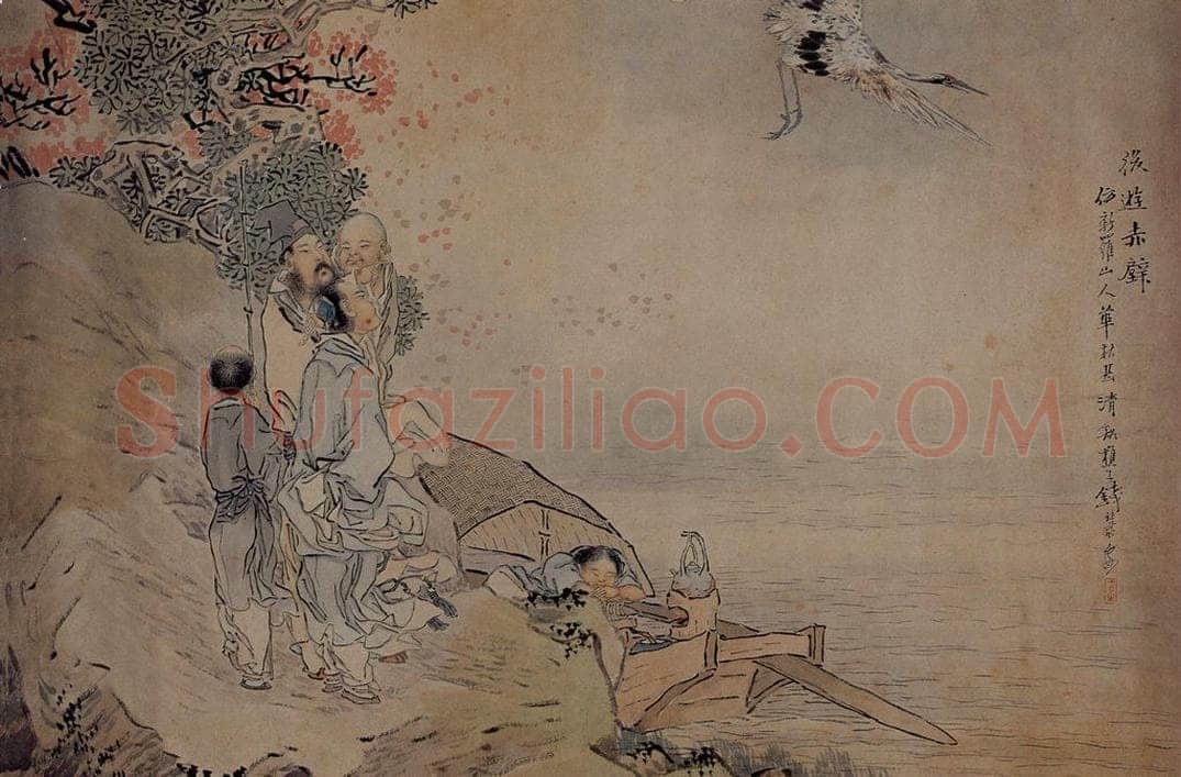  钱慧安 后游赤壁 书画作品