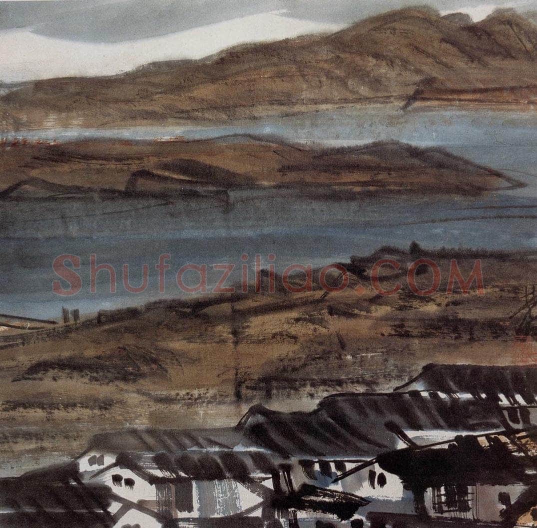  林风眠 沿江村落 书画作品