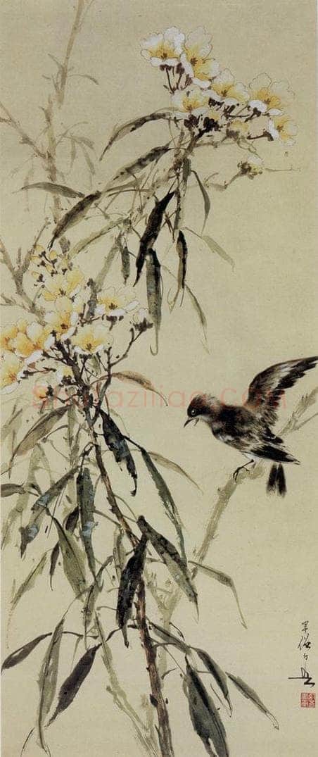 黄幻吾 花鸟图轴 书画作品