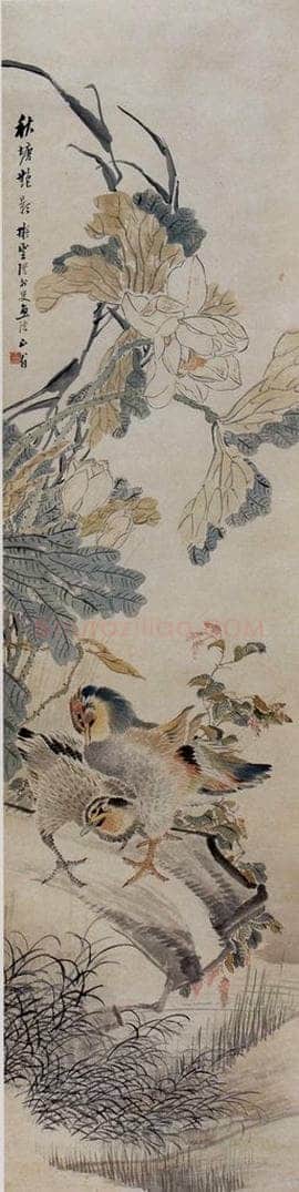  朱偁 花鸟条屏 书画作品
