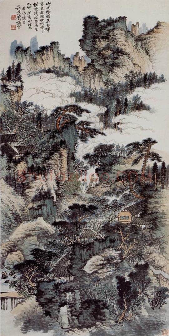 1943 肖愻 山水 书画作品