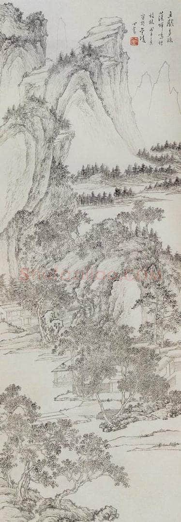 1948 溥心畬 墨笔山水 书画作品