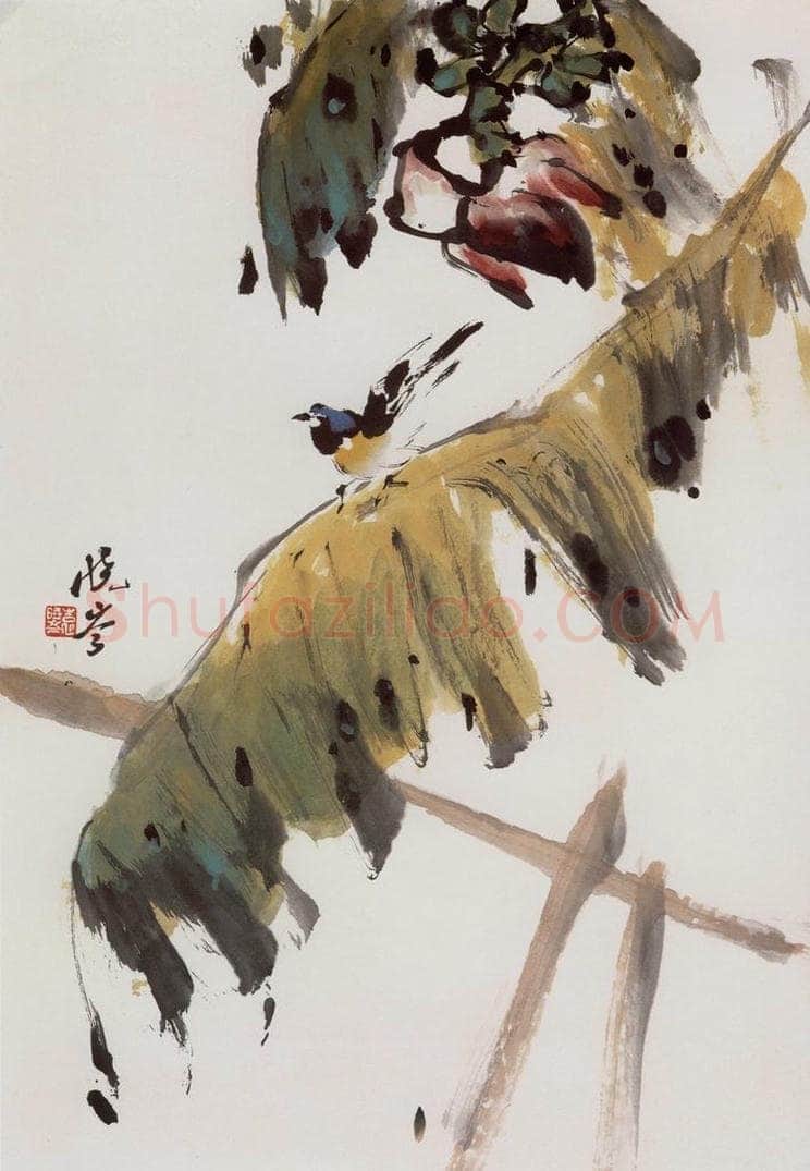2001年 袁晓岑 《芭蕉花》 书画作品