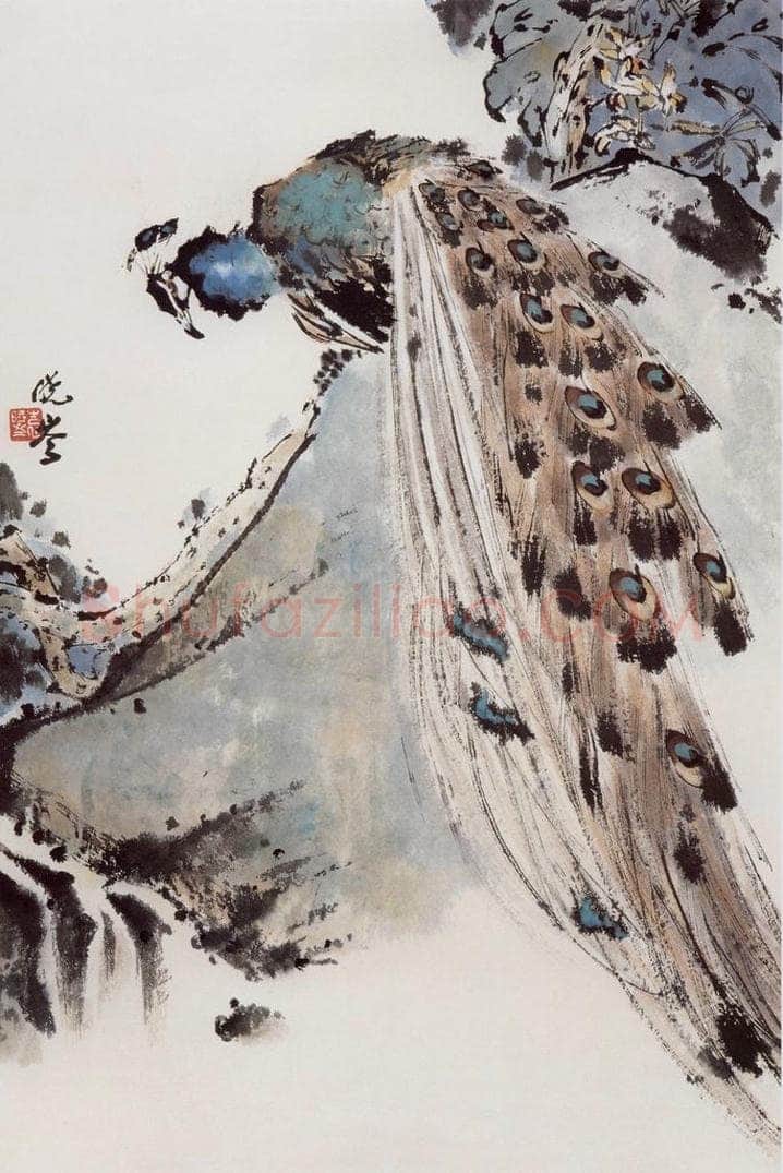 1985年 袁晓岑 《泉声》 书画作品
