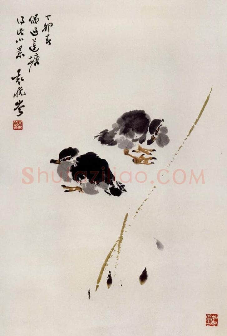 1987年 袁晓岑 《偶过莲塘得此小景》 书画作品