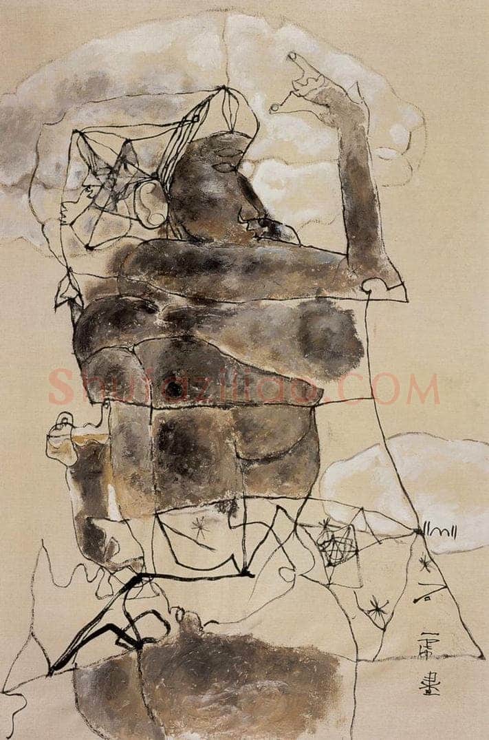 2002年 石虎 《攀枝》 书画作品