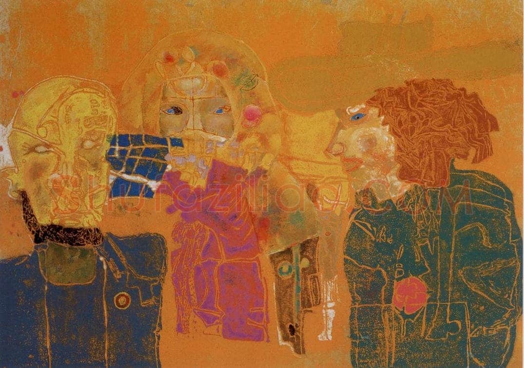 2004年 石虎 《三胡图》 书画作品