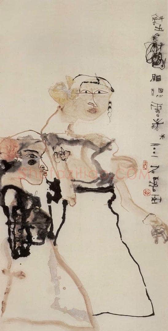 2001年 石虎 《娜踏图》 书画作品