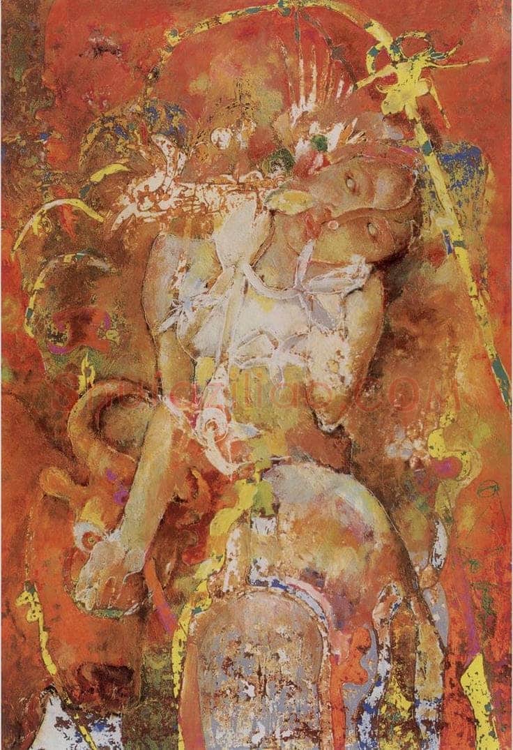 1997年 石虎 《珊花》 书画作品