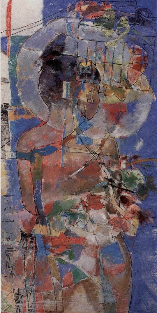 2004年 《笼雀图》 书画作品