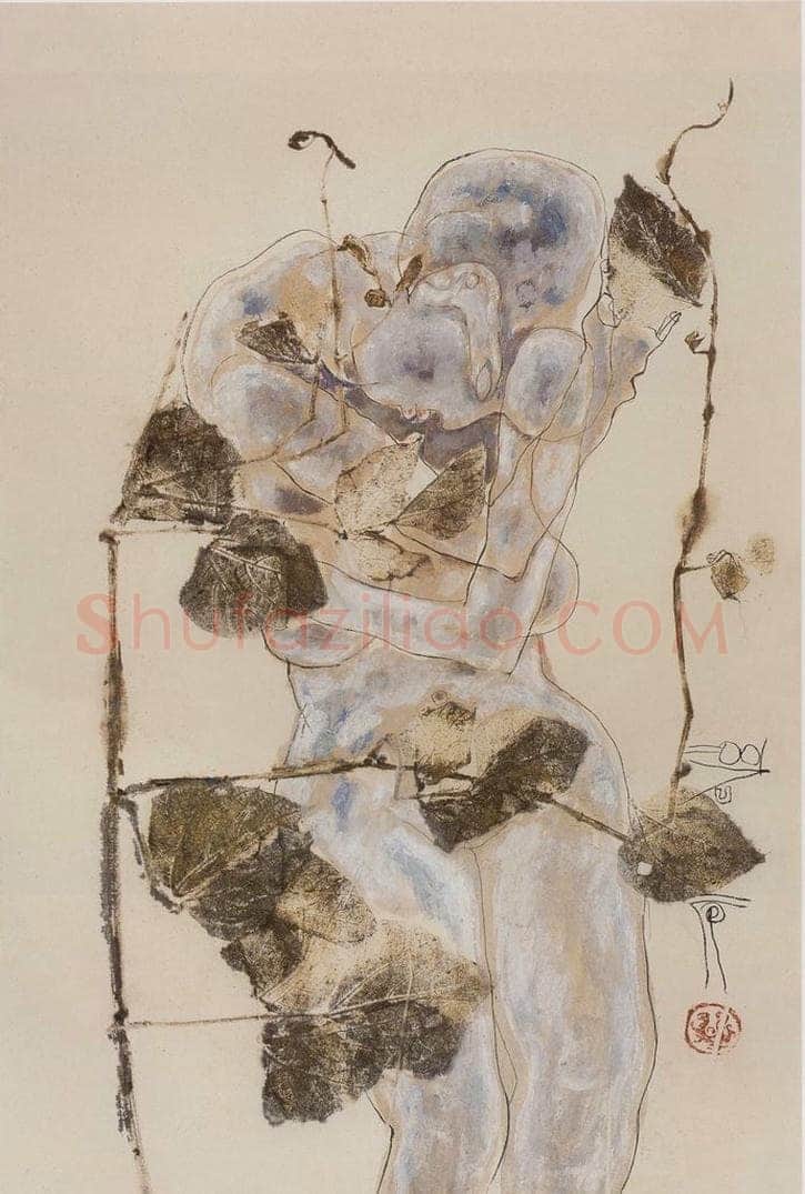 2001年 石虎 《青递图》 书画作品