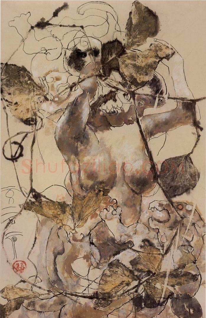 2002年 石虎 《蔓春》 书画作品