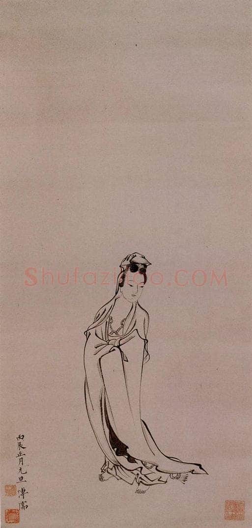 1916年 溥心畲 《大士像》 书画作品
