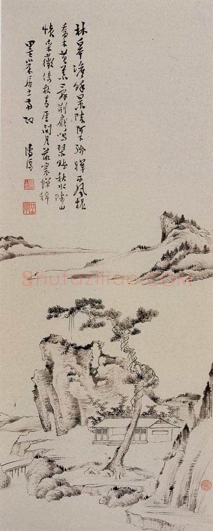  溥心畲 《仿元人山水》 书画作品