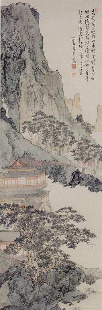  溥心畲 《秋山晚晴》 书画作品