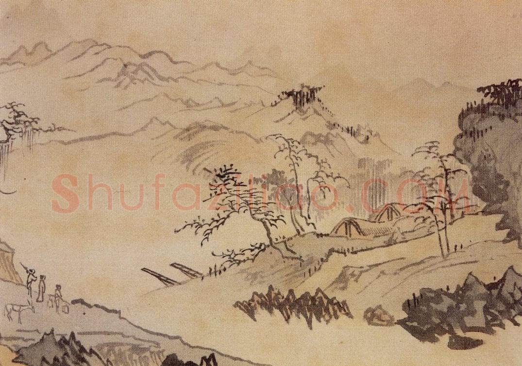  溥心畲 《仿燕文贵山水手卷》 书画作品