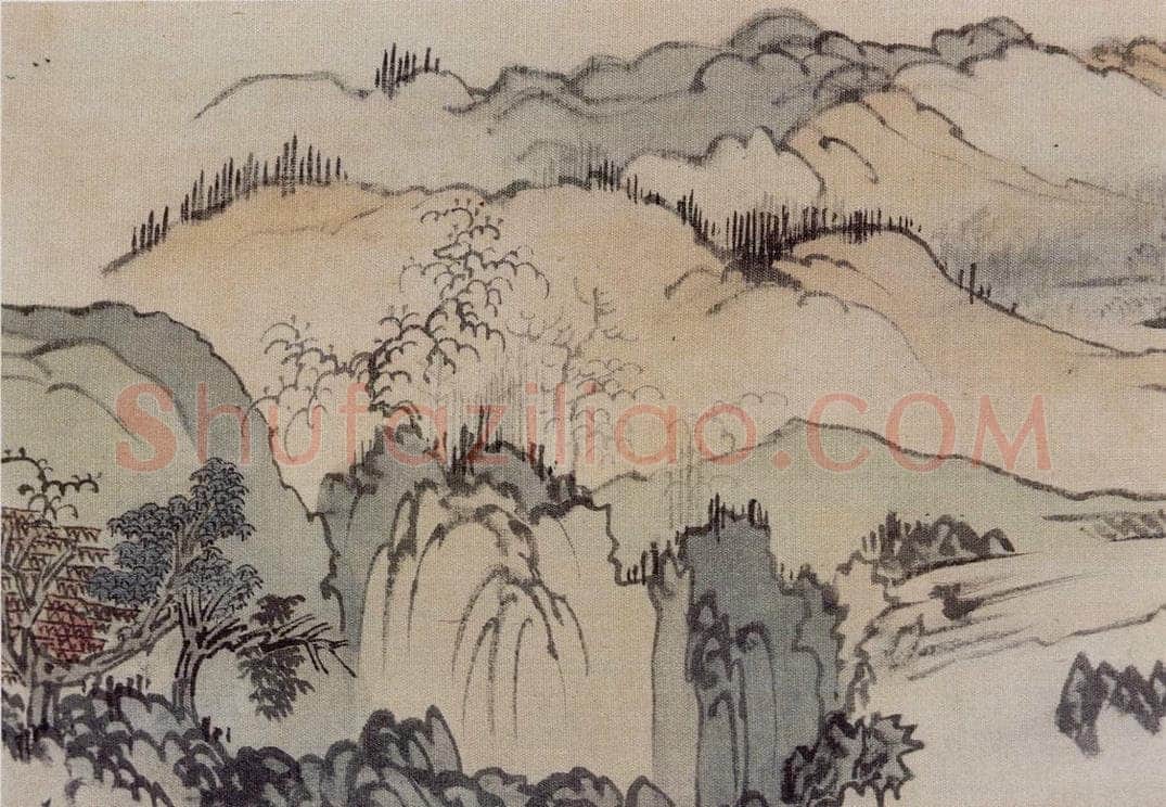  溥心畲 《仿燕文贵山水手卷》 书画作品