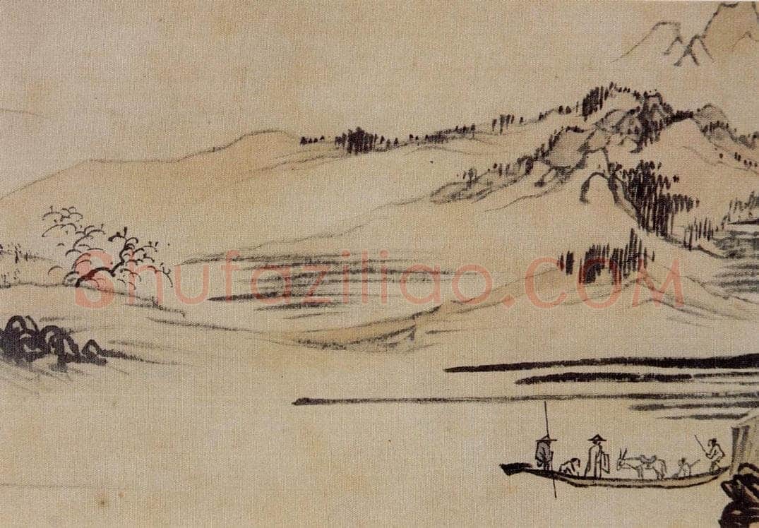  溥心畲 《仿燕文贵山水手卷》 书画作品