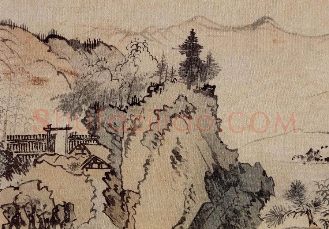  溥心畲 《仿燕文贵山水手卷》 书画作品