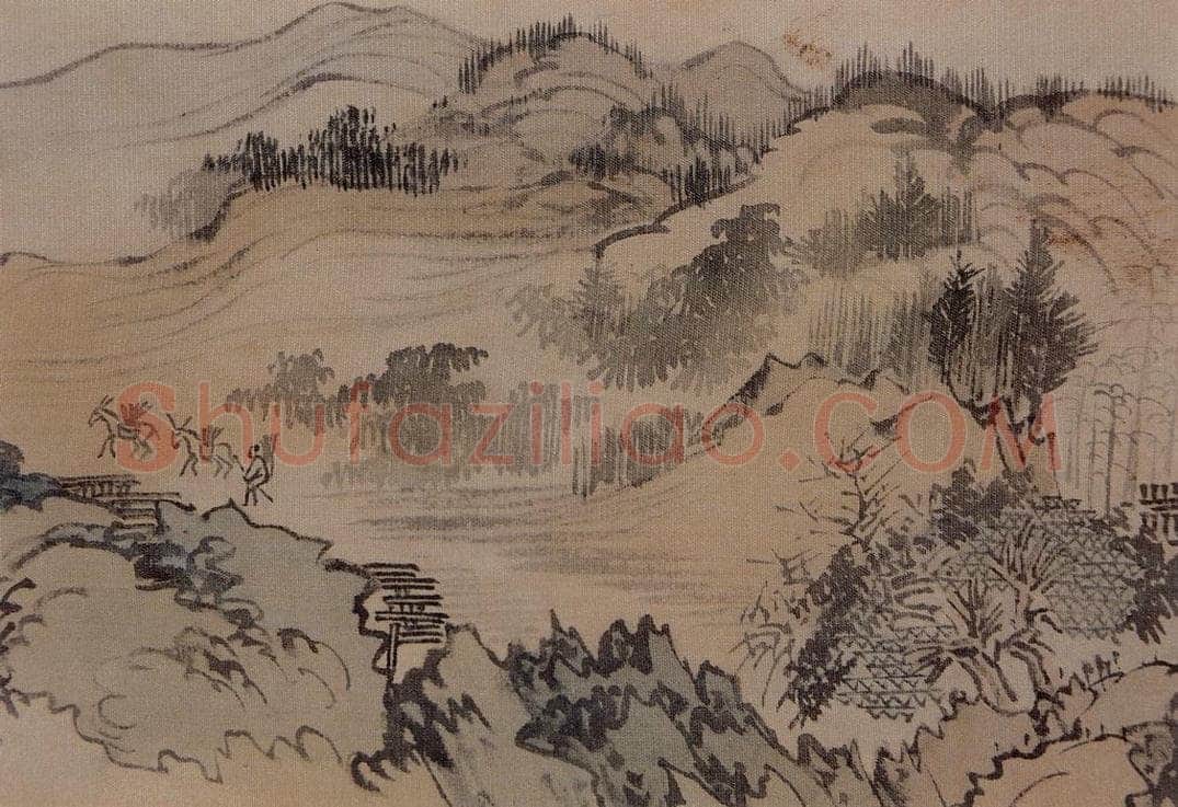  溥心畲 《仿燕文贵山水手卷》 书画作品