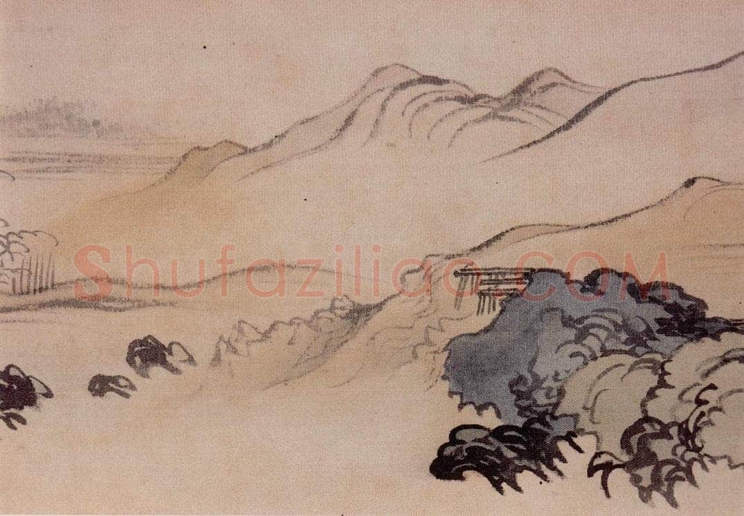  溥心畲 《仿燕文贵山水手卷》 书画作品