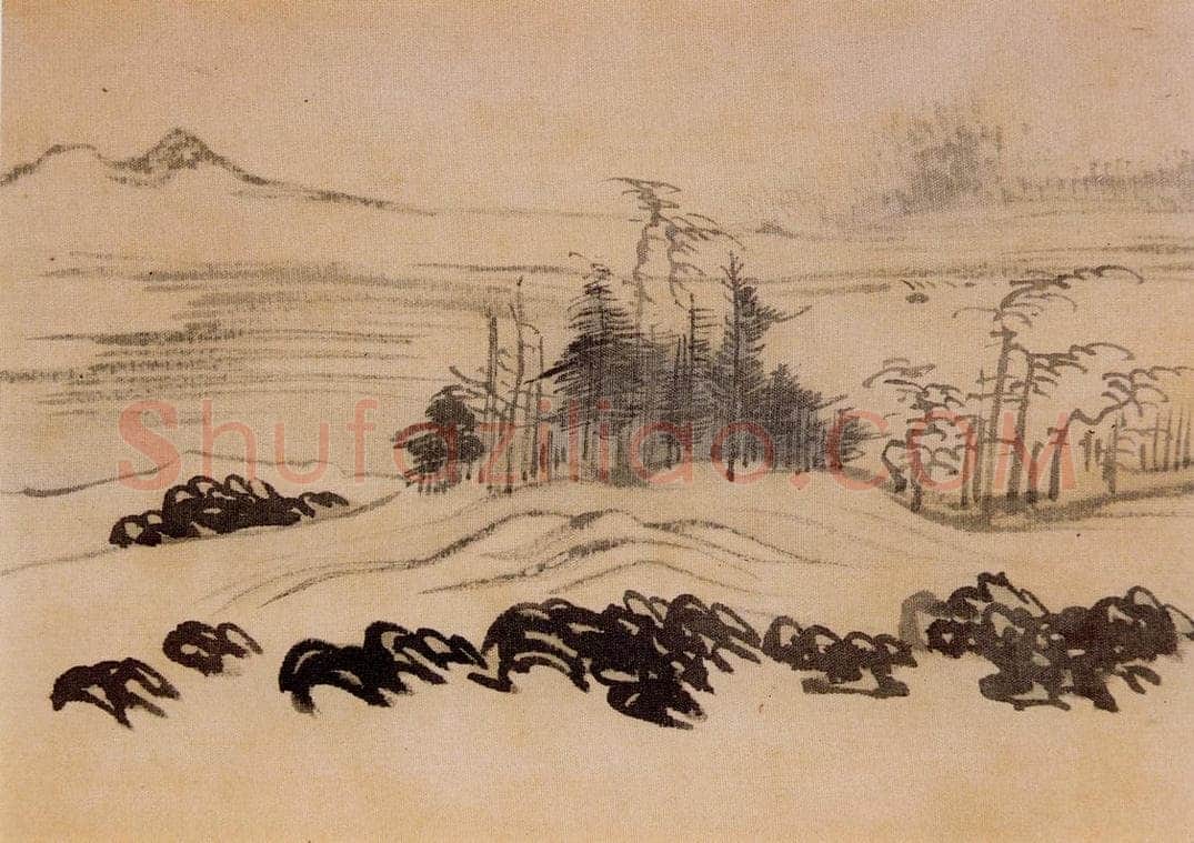  溥心畲 《仿燕文贵山水手卷》 书画作品