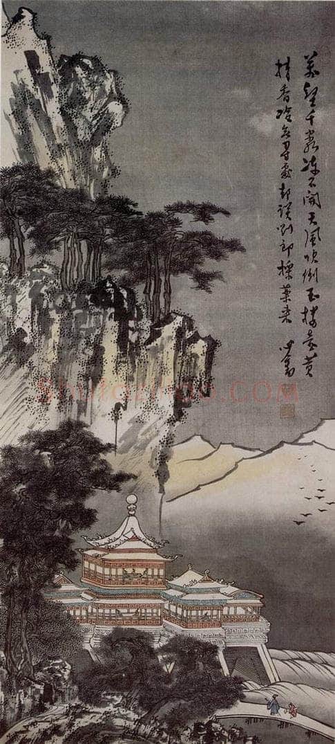  溥心畲 《玉楼晴雪》 书画作品