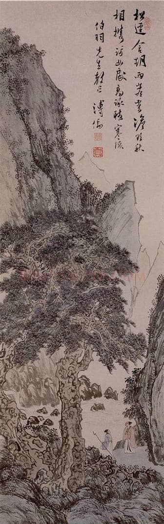  溥心畲 《松径寻幽》 书画作品