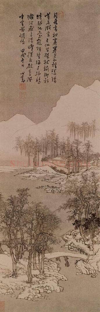 1934年 溥心畲 《山村霁雪》 书画作品