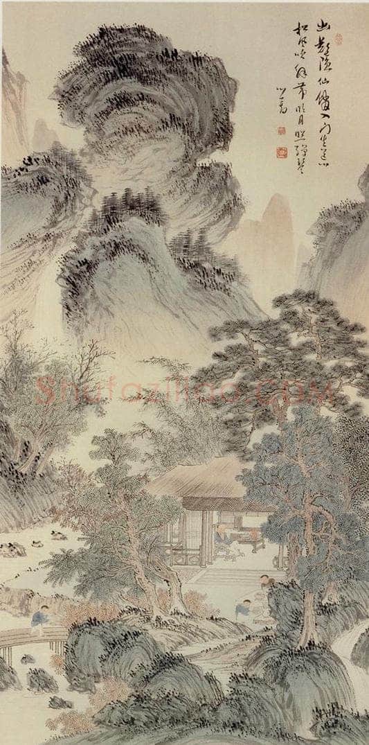  溥心畲 《松峦高逸》 书画作品