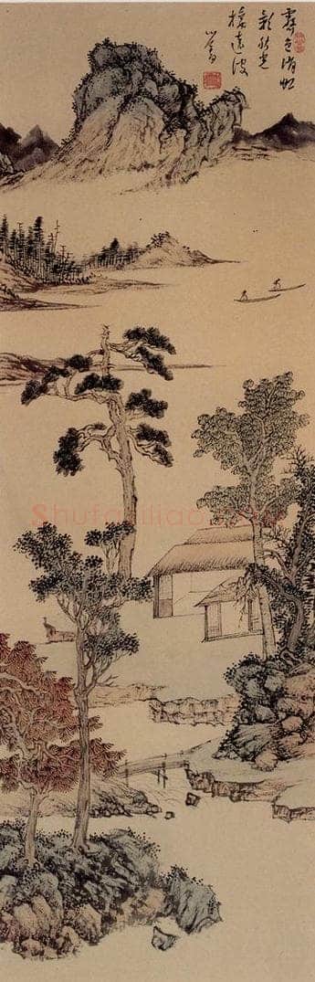  溥心畲 《山水四条屏》 书画作品