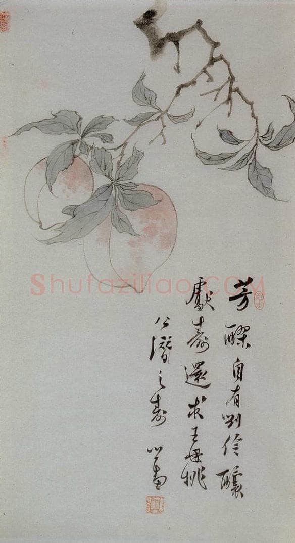  溥心畲 《献寿图》 书画作品