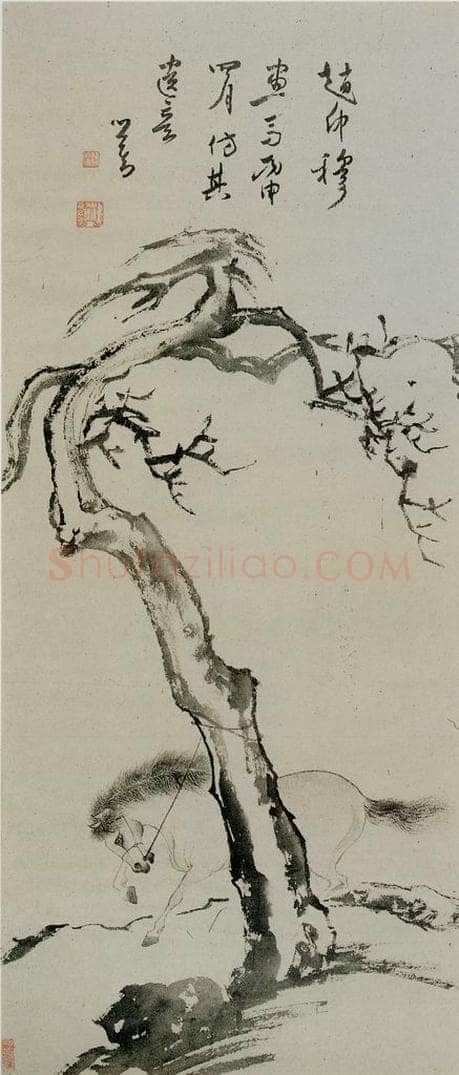  溥心畲 《仿赵仲穆》 书画作品