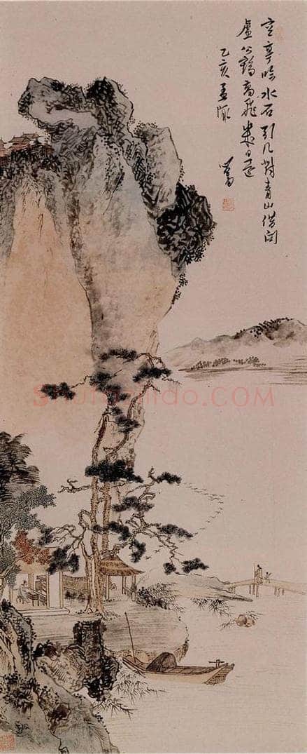 1935年 溥心畲 《溪桥访友》 书画作品