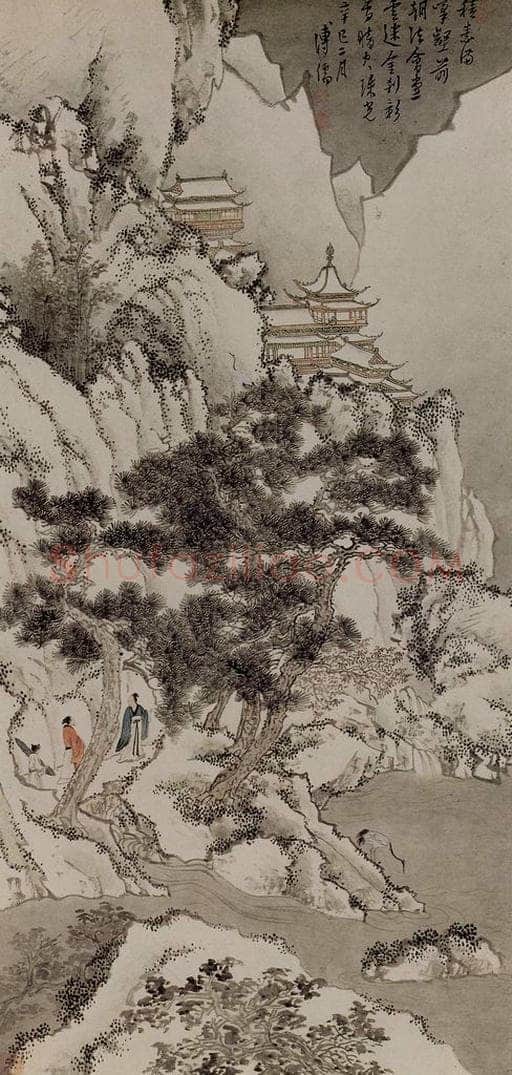 1941年 溥心畲 《雪阁栖鹤》 书画作品