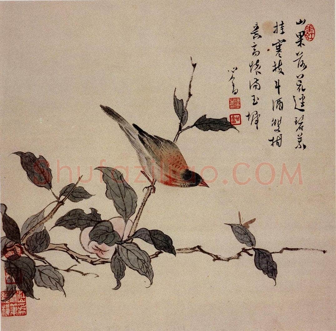 1945年 溥心畲 《寒枝双柑》 书画作品